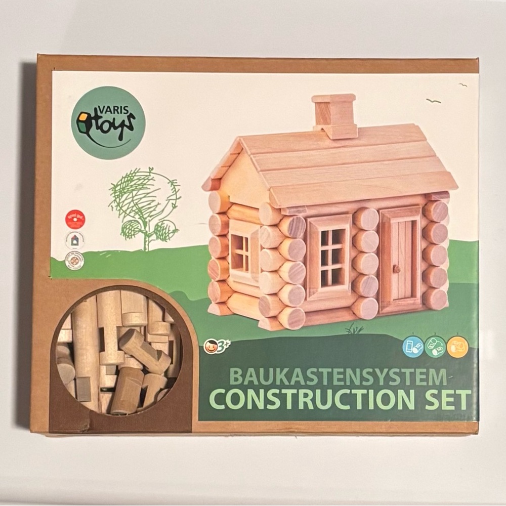 Varis Toys Wooden Log Cabin Construction Set 55 pc Baukastensystem